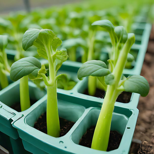 Verschillende rijen planten met het woord sla erop.