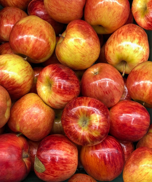 Verschillende rode appels bovenaanzicht