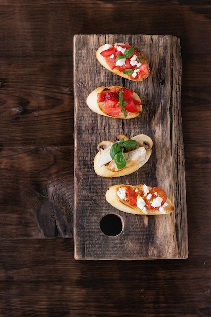 Verschillende soorten bruschetta