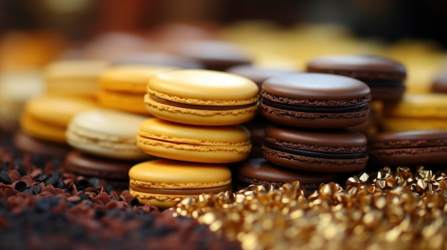 Verschillende soorten chocolade op een gekleurde tafel Achtergrondbeeld