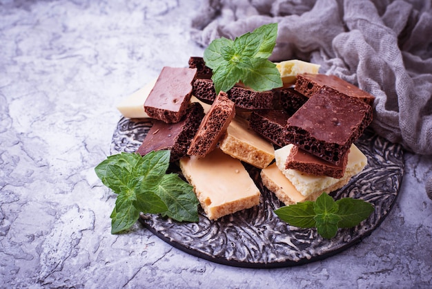 Verschillende soorten chocolade.