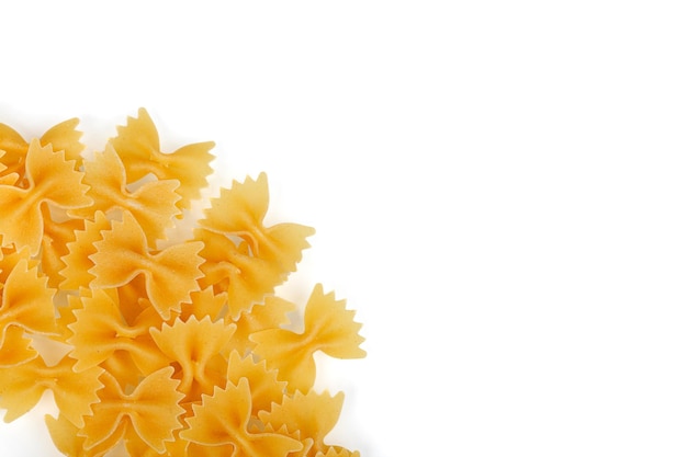 Verschillende soorten en vormen van droge italiaanse pasta close-up