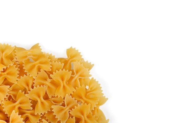 Verschillende soorten en vormen van droge italiaanse pasta close-up