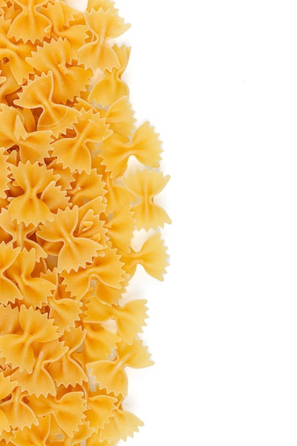 Verschillende soorten en vormen van droge italiaanse pasta close-up