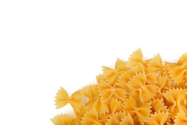 Verschillende soorten en vormen van droge Italiaanse pasta close-up