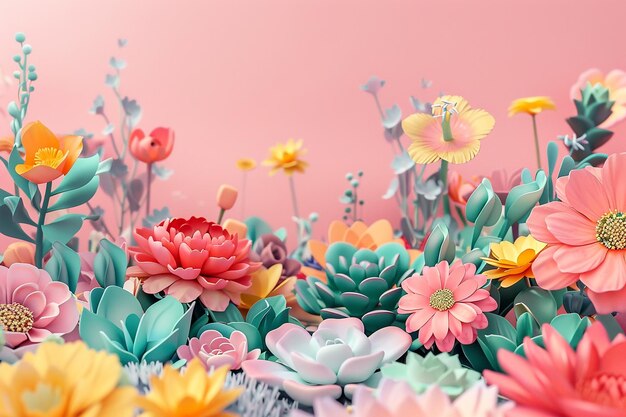 Verschillende soorten succulente bloemen achtergrond