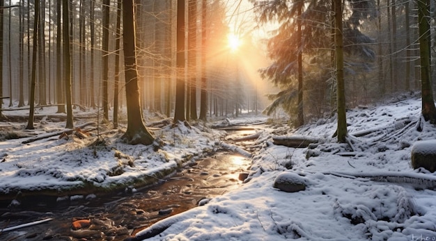 verschneite naturlandschafthintergrund mit textfreiraum