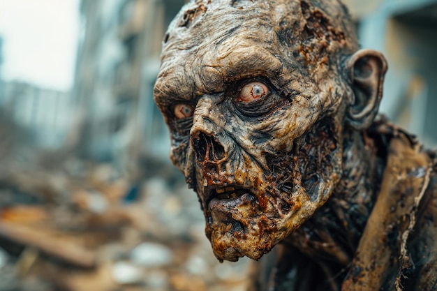Foto verschrikkelijk zombie portret voor halloween
