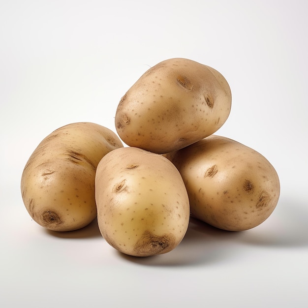 Verse aardappelen op witte achtergrond