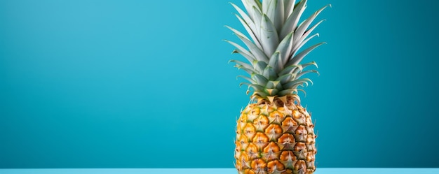 Verse ananas op een blauwe achtergrond Generatieve AI