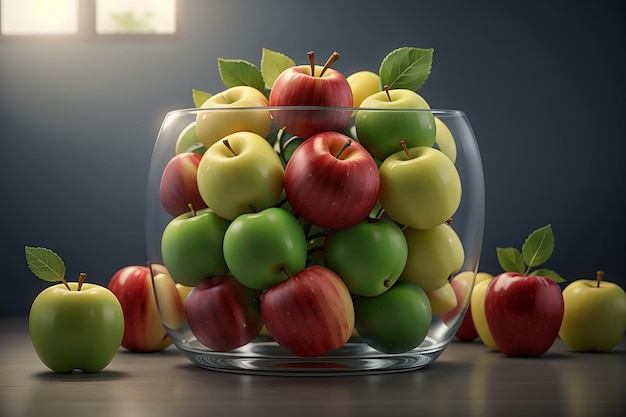 verse appels in glazen verpakking