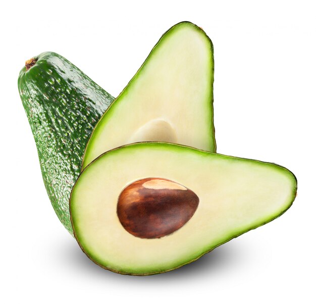 Verse avocado geïsoleerd op wit