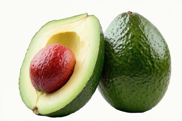 Verse avocado geïsoleerd op witte achtergrond Generatieve AI