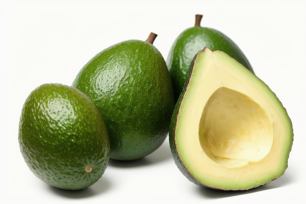 Verse avocado geïsoleerd op witte achtergrond Generatieve AI