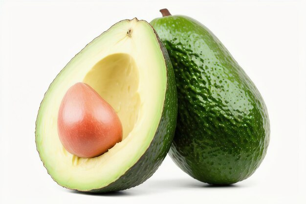 Verse avocado geïsoleerd op witte achtergrond Generatieve AI