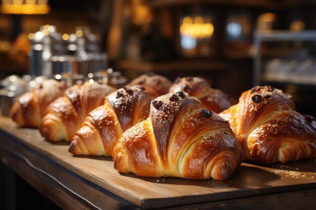 Verse bakkerijproducten op de planken in de bakkerij Generatieve AI