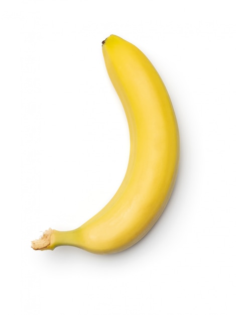 Verse banaan die op wit wordt geïsoleerd