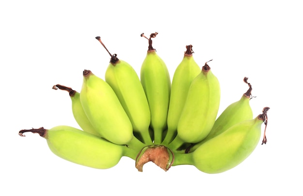 Verse banaan die op witte achtergrond wordt geïsoleerd