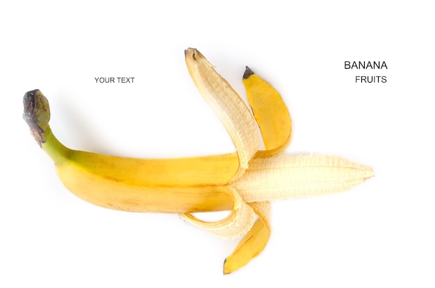 Verse banaan op witte backgroundFruit isolateclose up