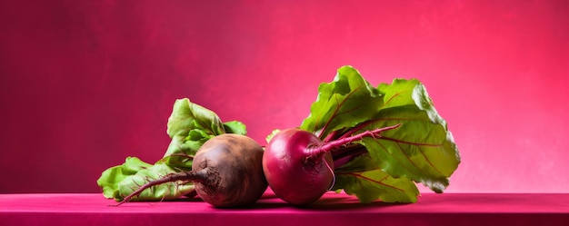 Foto verse beet op een roze achtergrond generatieve ai