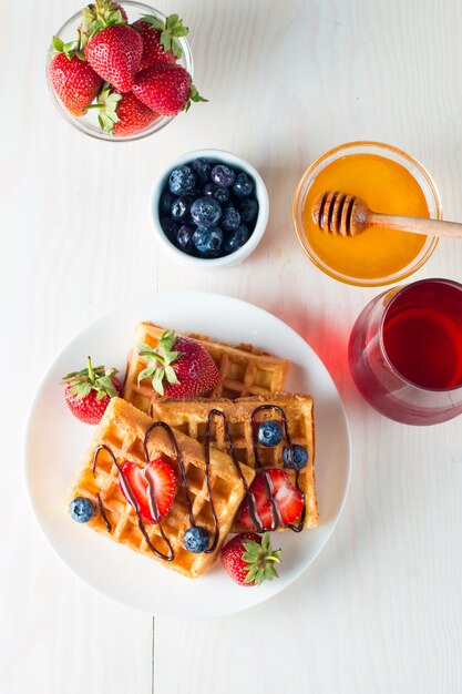 verse bessen Belgische wafels met honing