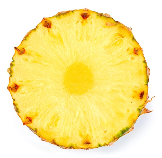 Foto verse biologische ananas geïsoleerd uitknippad