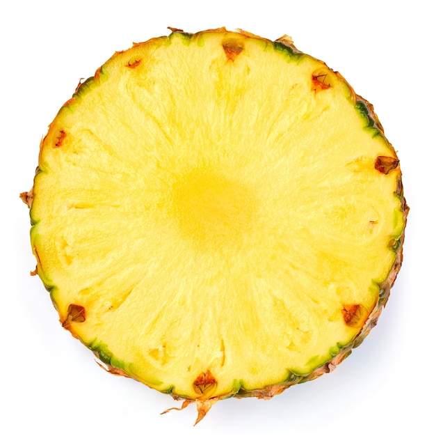 Verse biologische ananas geïsoleerd uitknippad