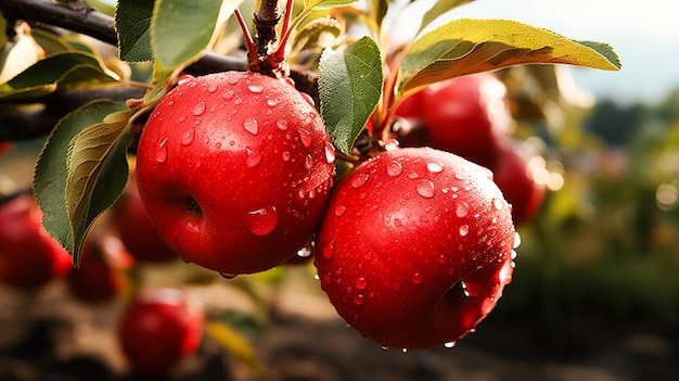 Verse biologische appel een gezonde fruitmaaltijd gekweekt in de natuur