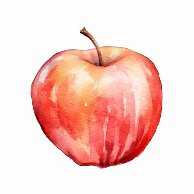 Verse biologische Apple Fruit vierkante aquarel illustratie