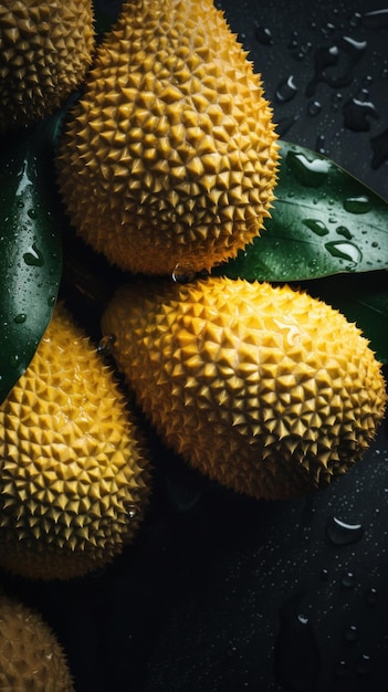 Foto verse biologische jackfruit fruit verticale achtergrond