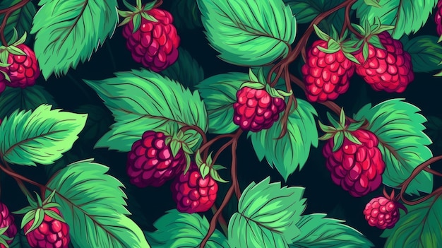 Verse Biologische Loganberry Berry Horizontale Achtergrond Illustratie