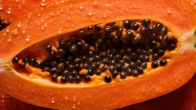 Verse biologische papaya fruit horizontale achtergrond