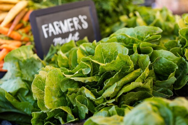 Verse biologische producten te koop op de lokale boerenmarkt.