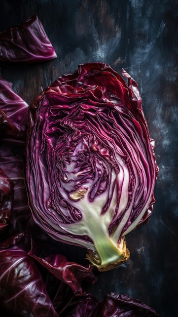 Verse biologische radicchio plantaardige verticale achtergrond