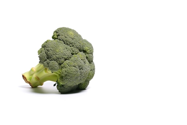 Verse broccoli die op witte achtergrond met exemplaarruimte worden geïsoleerd