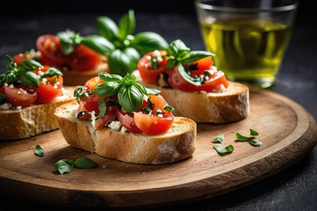 Foto verse bruschetta op het bord