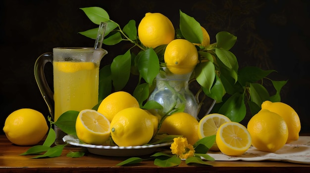 Verse citroenen en limonade