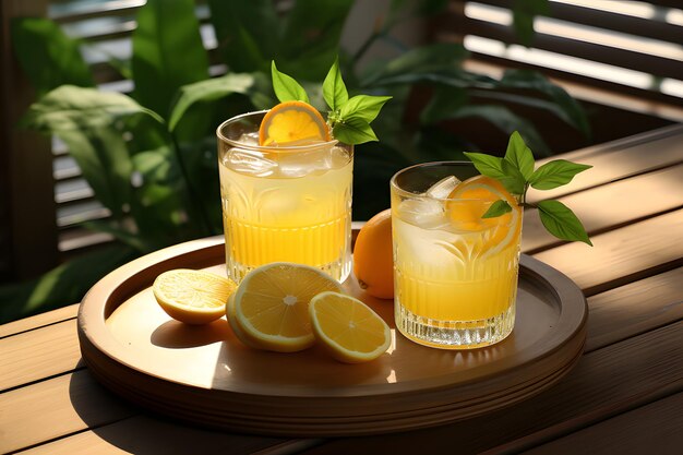 Verse citruscocktail op houten tafel