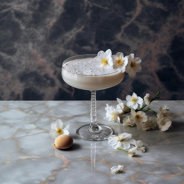 Foto verse cocktail met bloemen