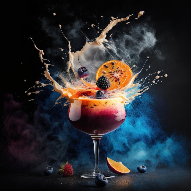 Verse cocktails met fruit en tropische sapdranken generatieve AI