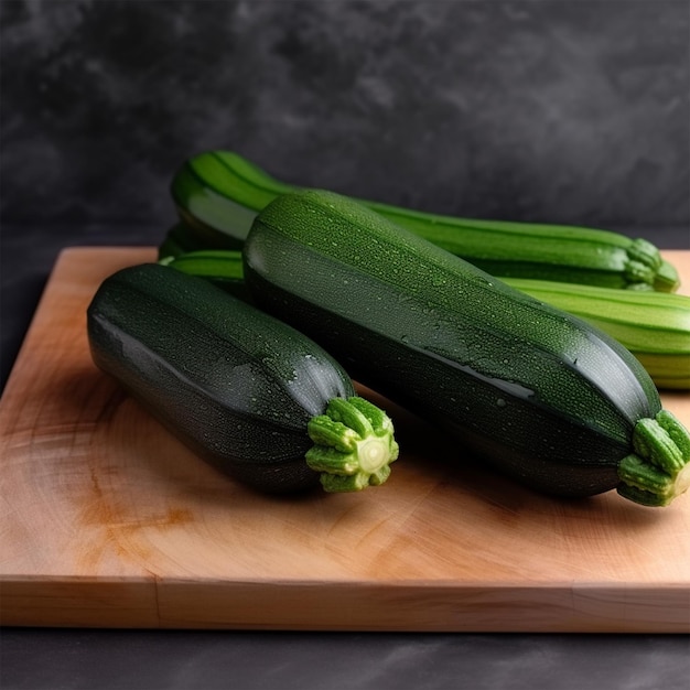 Verse courgette op snijplank