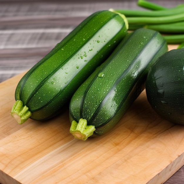 Verse courgette op snijplank