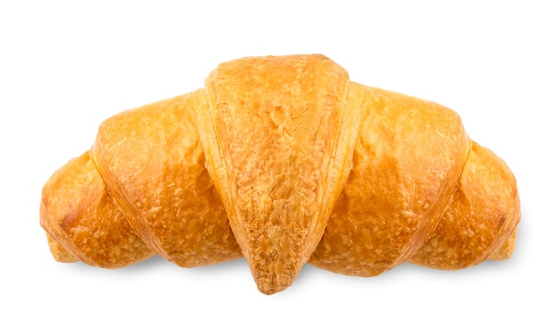 Verse croissant op een witte achtergrond. Het uitzicht op de top.