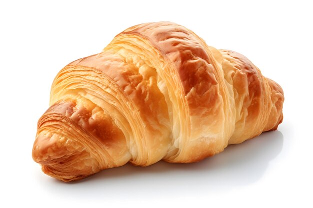 Verse croissant op witte achtergrond Croissant op witte achtergrond