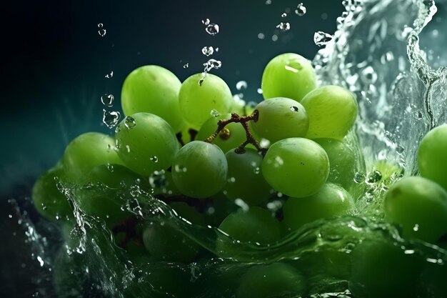 Foto verse druiven in waterplons