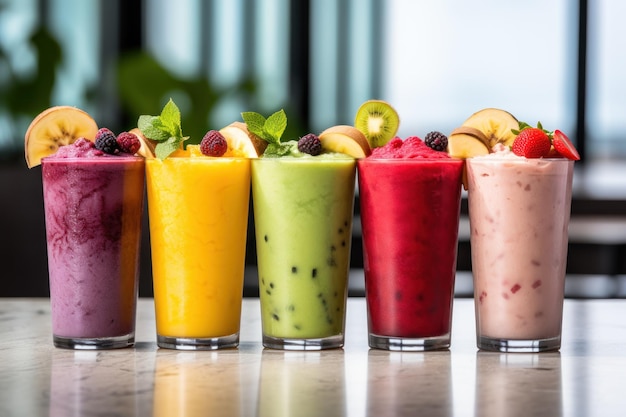 Verse fruit smoothies gegenereerd door AI