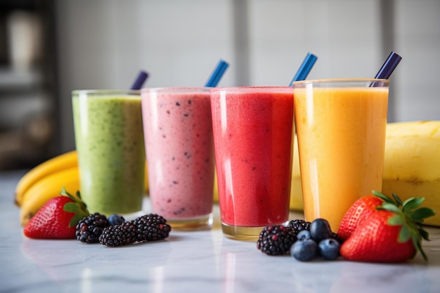 Verse fruit smoothies gegenereerd door AI