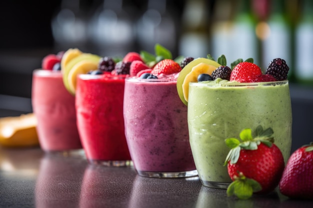 Verse fruit smoothies gegenereerd door AI