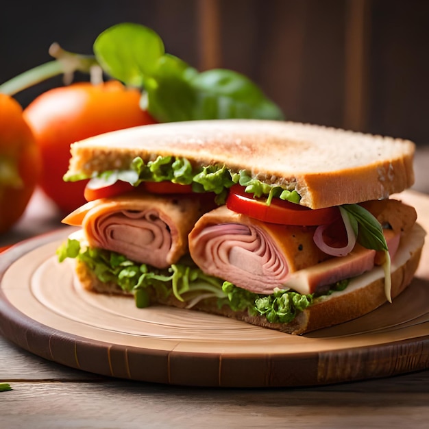 verse gastronomische sandwiches met vlees en groenten