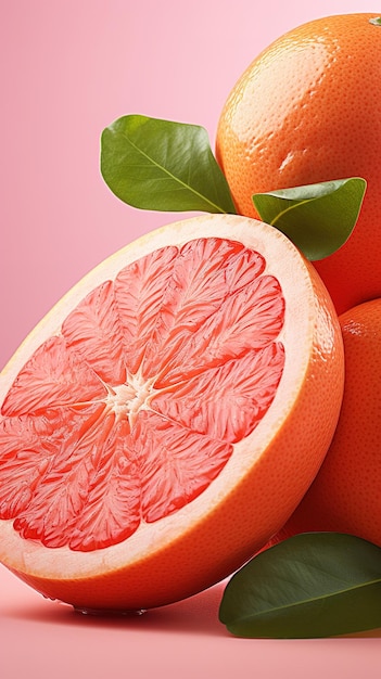Verse grapefruit blad frame kopieer ruimte generatieve ai